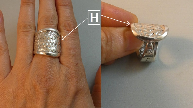 Bague grosse, large anneau épais argent femme ajustable image 8