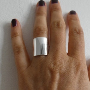 Bague grosse, large anneau épais argent femme ajustable image 5