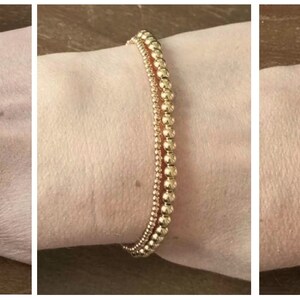 Braccialetti da donna con perline elastiche in acciaio inossidabile oro/argento immagine 8