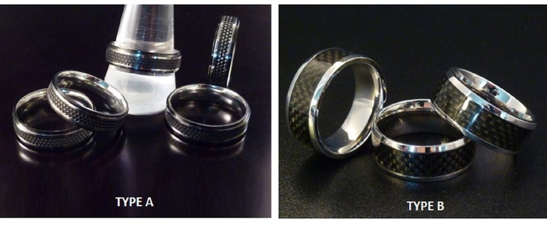 Large ring, wide thick ring for men in steel and tungsten Size 62 image 1