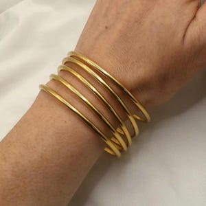 Lot 5 bracelets joncs fins femme – acier inoxydable or, argent, empilables, minimaliste gold silver