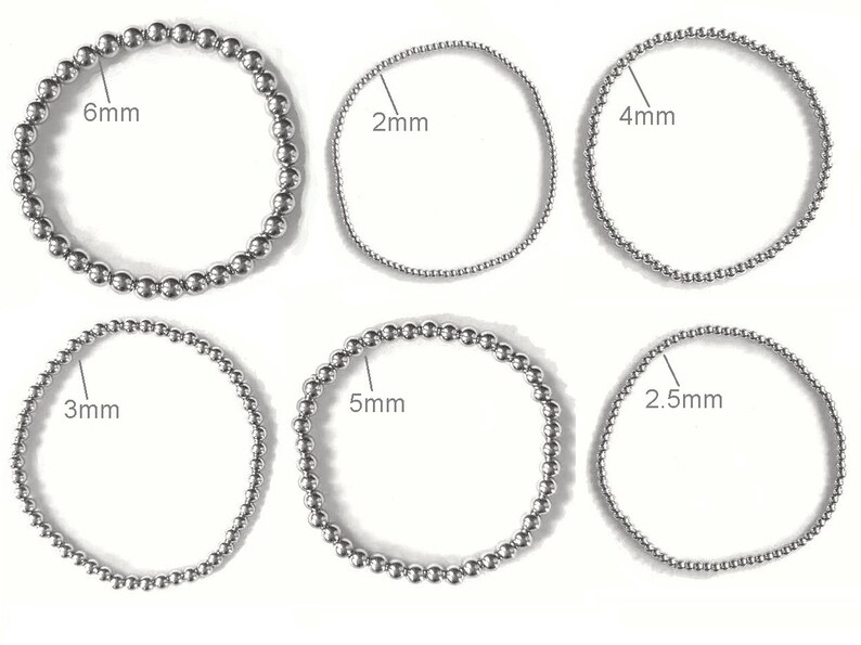 Bracelets perles élastiques acier inoxydable dorés / argentés femme image 7