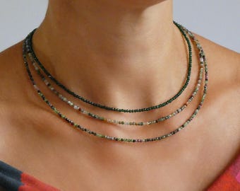 Women's delicate natural pearl necklace, genuine stones, multicolored, choker style