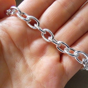 Chaîne maille large argent femme, médaillon, femme, poignet bracelet ou collier image 7