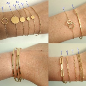 Pulseras finas de acero inoxidable ORO o PLATA para mujer imagen 2