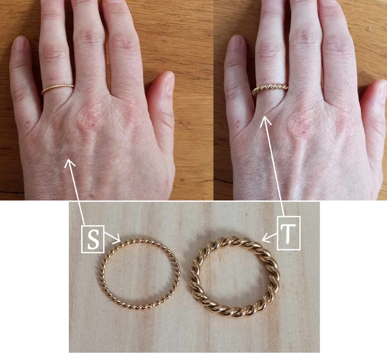 Bagues anneaux fins Acier Inoxydable OR femme image 3