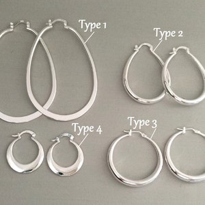 Grande, petite créole boucles d'oreilles anneaux ronds femme Plaqué ARGENT image 2