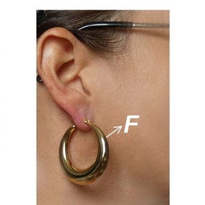Grande, petite créole boucles d'oreilles anneaux larges femme Acier Inoxydable Or/Argent image 6