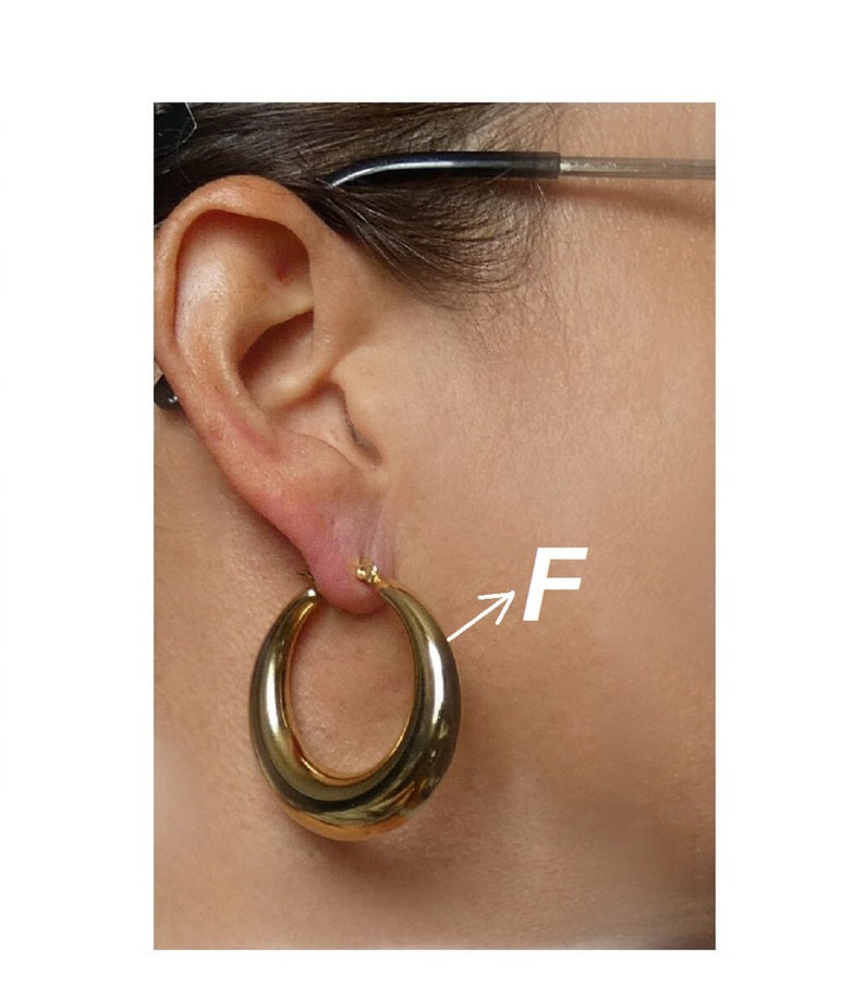 Grande, petite créole boucles d'oreilles anneaux larges femme Acier Inoxydable Or/Argent image 6