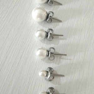 Puces femmes,boule,ronde,perle,acier inoxydable,clous,mini boucles d'oreilles image 9