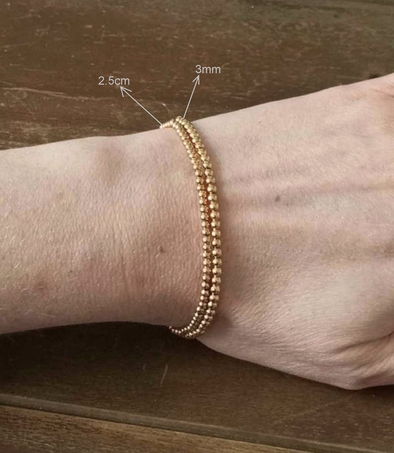 Braccialetti da donna con perline elastiche in acciaio inossidabile oro/argento immagine 4