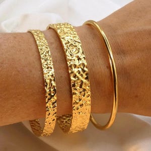 Bracelet jonc femme, fin ou large, plaqué or/argent ou acier