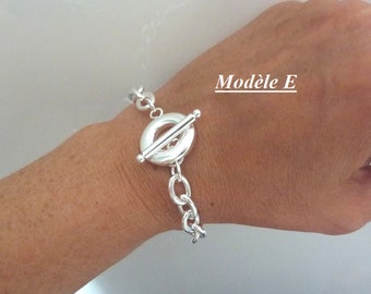 Bracelet chaîne argent large ou fine femme; bracelet maille argent