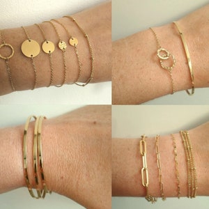 Pulseras finas de acero inoxidable ORO o PLATA para mujer imagen 1