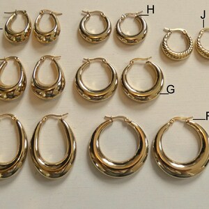 Grande, petite créole boucles d'oreilles anneaux larges femme Acier Inoxydable Or/Argent image 2