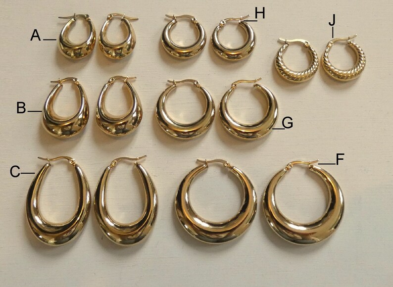 Pendientes de aro grandes y pequeños, aros anchos para mujer, acero inoxidable, oro/plata imagen 2