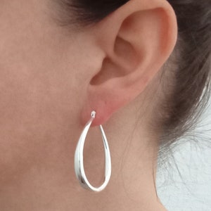 Grande, petite créole boucles d'oreilles anneaux ronds femme Plaqué ARGENT image 6