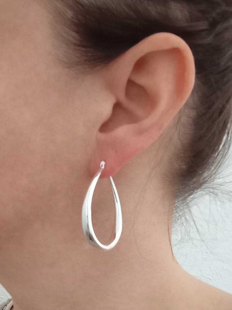 Grande, petite créole boucles d'oreilles anneaux ronds femme Plaqué ARGENT image 6