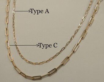 Collier maille or femme, chaîne trombone, chaîne rectangle