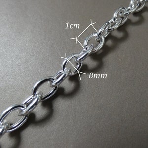 Chaîne maille large argent femme, médaillon, femme, poignet bracelet ou collier image 6