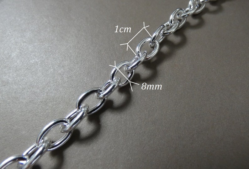 Chaîne maille large argent femme, médaillon, femme, poignet bracelet ou collier image 6