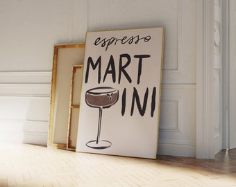 Espresso Martini Classic Cocktail Art Print | Kitchen & Dining Room (Drinks Poster, Cocktail Print, Bar Prints, Painted Cocktail Lover Gift)