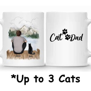Personalized Mug - Cat Dad - Life Is Better With A Cat, Personalised Coffee Mug Life is Better With A Cat Cat Dad, Crazy Dad Pet Lover