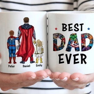 Father and Kids - Best Dad Ever - Best Gift For Father's Day - Personalized Mug