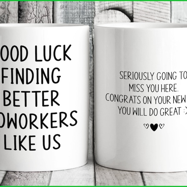 Going Away Gift For Coworker Leaving Mug, Farewell Gift For Co-worker Goodbye, Personalized Good Luck Bye Finding Better New Job Cup