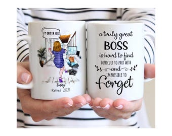 Taza personalizada para la jubilación: un regalo divertido para mujeres que acaban de empezar una nueva etapa en la gestión.