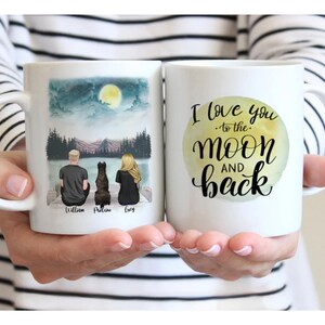 Personalized Dog Mug: I Love You To The Moon And Back immagine 1