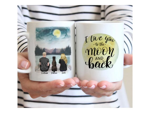 Personalized Dog Mug: I Love You To The Moon And Back