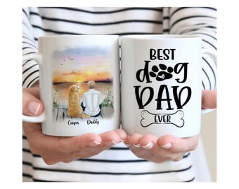 Man and Dogs - Dog Lover Gifts - Best Dog Dad Ever - Gifts For Dad, Father's Day Gifts, Christmas Gifts, Father's Day Mug - Personalized Mug
