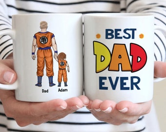 Father and Kids - Best Dad Ever - Best Gift For Father's Day - Dragon Ball Z - Personalized Mug