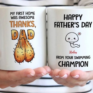 Personalized Gift - Happy Father's Day I Used To Live In Your Balls, Personalized Mug, Funny Father's Day gifts, Funny Father's Day gift