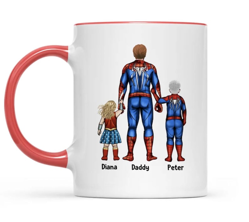 Personalized Mug - Best Dad Ever - Super Dad & Super Kids - Up to 5 kids - Father's Day Gift bild 9
