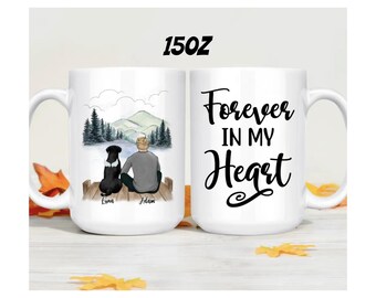 Man and Dogs - Forever In My Heart - Personalized Mug