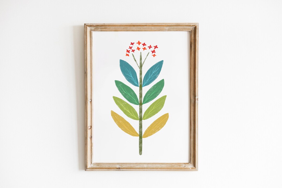 Geometric Spring Fowers Scandi Floral Print: Geometric Spring Flower Art (digital Download) - Etsy