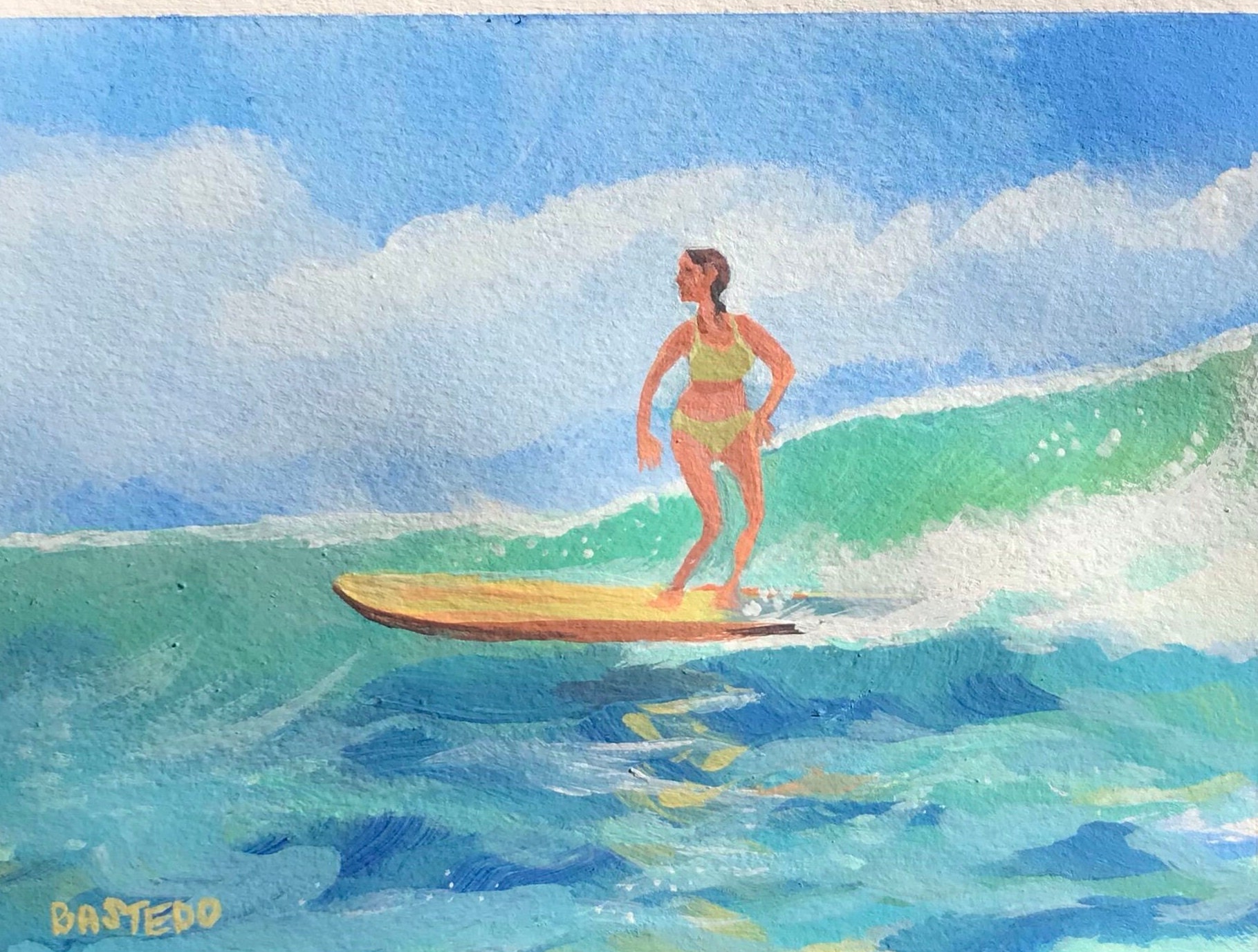 SURFER GIRL サーファー アート Surf Check Surfer Girl Ice Cream Wall Art Print – Chie Tamada