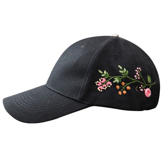 Embroidery hat kit beginner embroidery kit vintage floral pattern embroidery handmade craft kit personalized diy kit gift for her/him