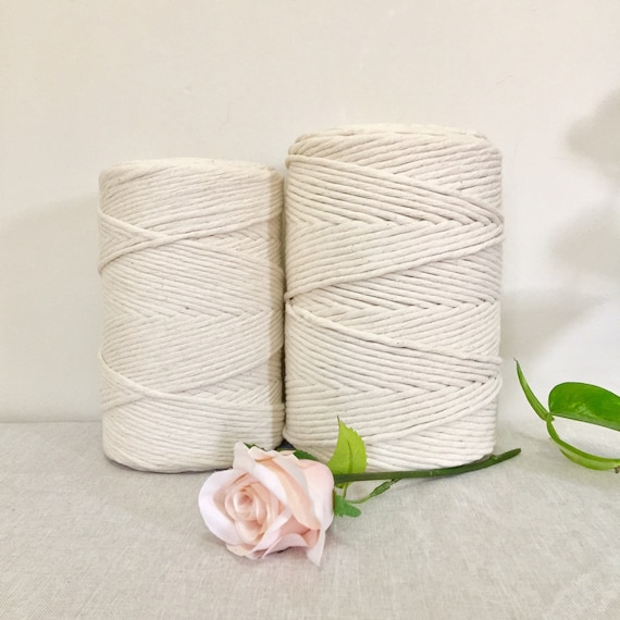 Macrame Cord 4mm 3mm or 5mm rope single twisted natural 100% cotton