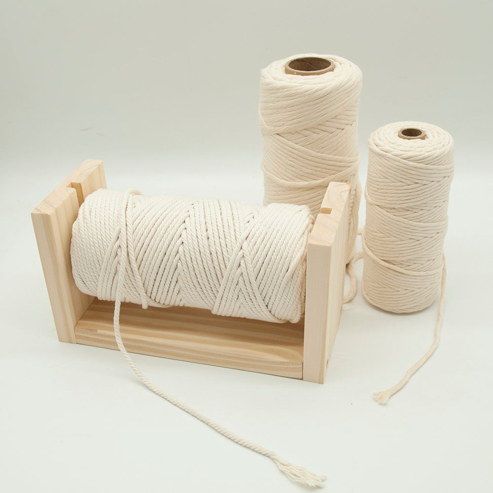 2 Spools Ecru MACRAME Cord Cotton Rope 1.5MM Cotton String Twisted CORD  Cotton Twine Macrame Rope 164yd/150m/492ft 