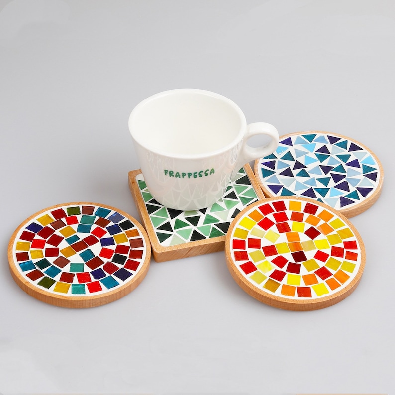 DIY Craft Kit for Adults Mosaic Coaster Kit Diy Coaster Table Etsy