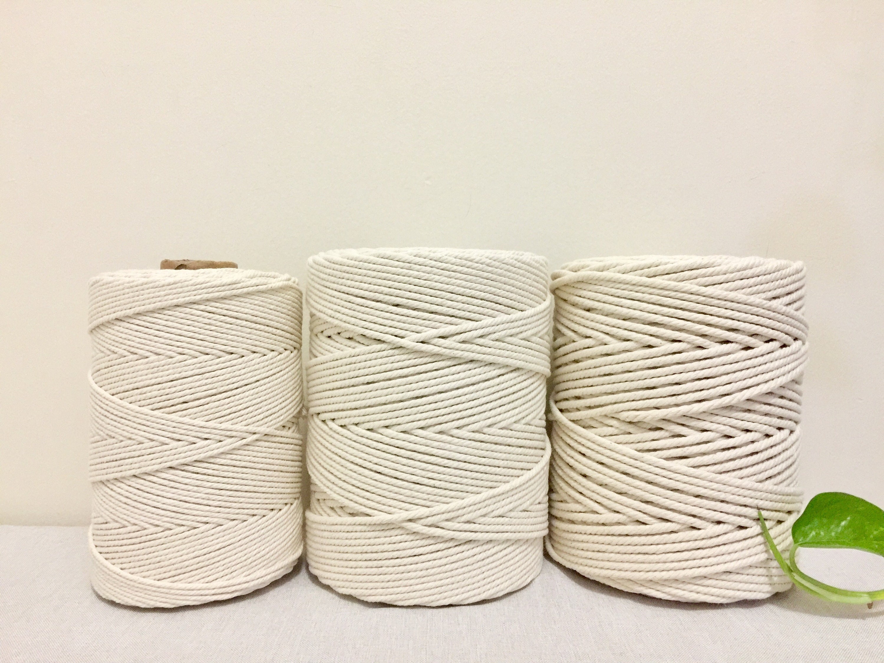 1/2 /3mm Diameter White Beige 100m Cotton Cord Rope Craft Macrame Artcraft  String DIY handmade Tying Wire Cord