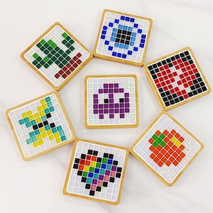 Handmade Pixel Art 32x32 Dots DIY Painting Cartoon Cat Frame Room  Decorative Mosaic By Building Blocks Assembly Toy Set for Kids