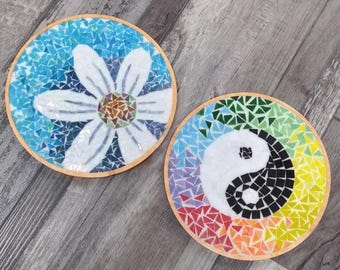 Diy craft kit for adults mosaic kit diy mosaic trivet kit home hobby craft project craft kit for kids party make your own mosaic trivet kit
