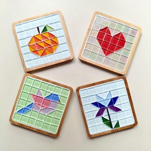Mosaic coaster diy kit for kid craft kit for adult arts and crafts gift for teen make your own coaster diy mosaic tiles kit
