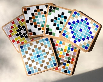 Mosaic coaster diy kit for kid craft kit for adult arts and crafts gift for teen make your own coaster diy mosaic tiles kit