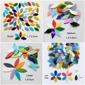 360 Pcs Green Mosaic Glass Tiles - 8x15mm Leaf Shape For DIY Crafts & Decor