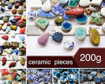 Mosaic ceramic tile multiple colours and shapes ceramic pieces diy craft supplies for kids adults vintage porcelain tile pieces